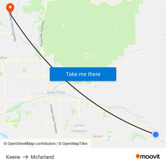 Keene to Mcfarland map