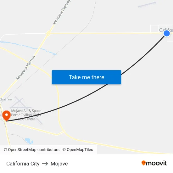 California City to Mojave map