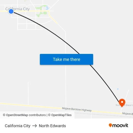 California City to North Edwards map