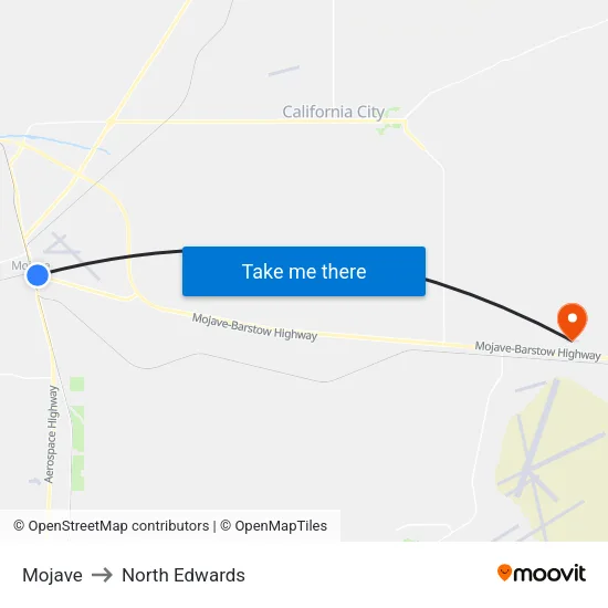 Mojave to North Edwards map