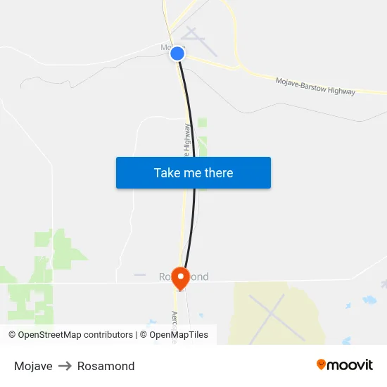 Mojave to Rosamond map