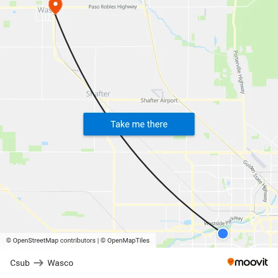 Csub to Wasco map