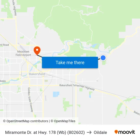 Miramonte Dr. at Hwy. 178 (Wb) (802602) to Oildale map