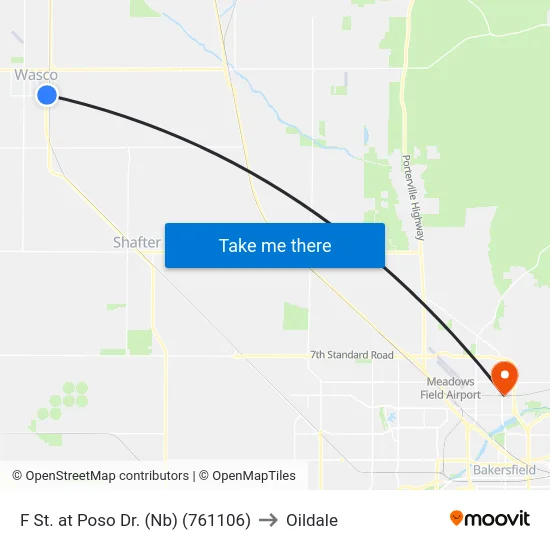 F St. at Poso Dr. (Nb) (761106) to Oildale map
