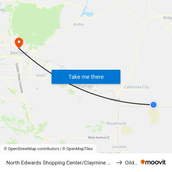 North Edwards Shopping Center/Claymine Rd. (760819) to Oildale map