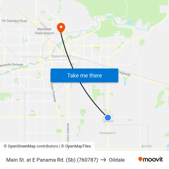 Main St. at E Panama Rd. (Sb) (760787) to Oildale map