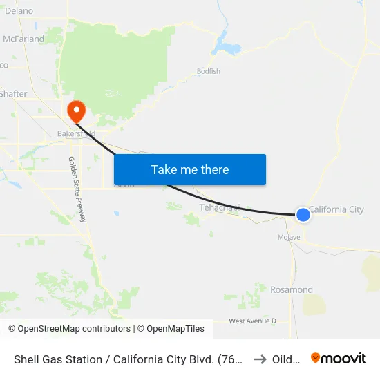 Shell Gas Station / California City Blvd. (760786) to Oildale map