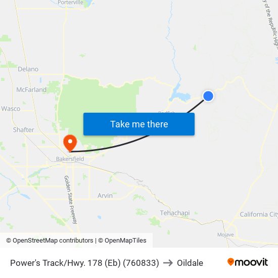 Power's Track/Hwy. 178 (Eb) (760833) to Oildale map