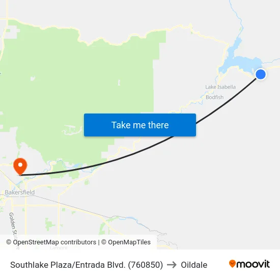 Southlake Plaza/Entrada Blvd. (760850) to Oildale map