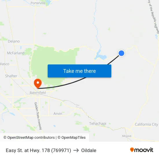 Easy St. at Hwy. 178 (769971) to Oildale map