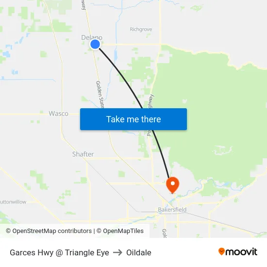 Garces Hwy @ Triangle Eye to Oildale map