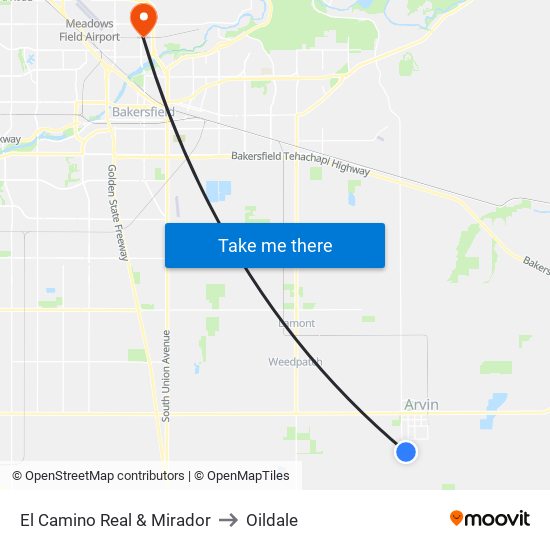 El Camino Real & Mirador to Oildale map