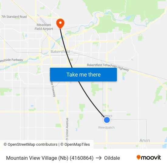 Mountain View Village (Nb) (4160864) to Oildale map