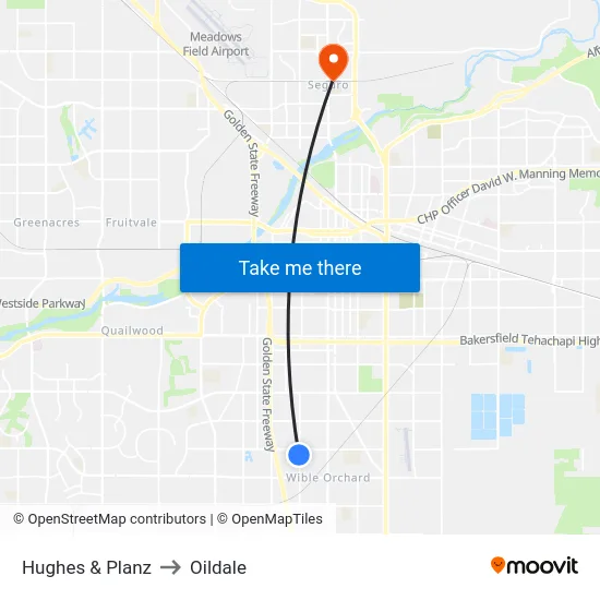 Hughes & Planz to Oildale map