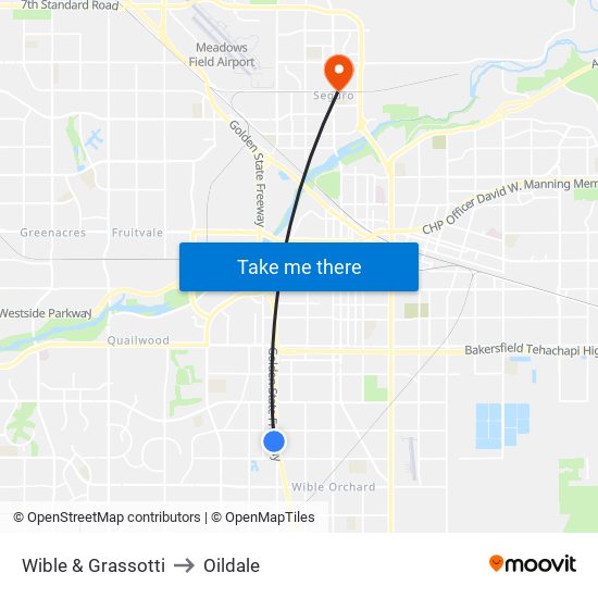 Wible & Grassotti to Oildale map