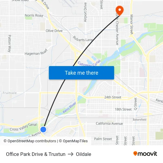 Office Park Drive & Truxtun to Oildale map