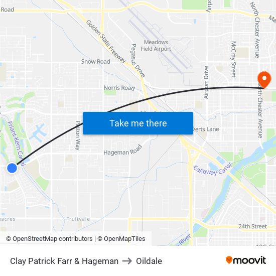 Clay Patrick Farr & Hageman to Oildale map