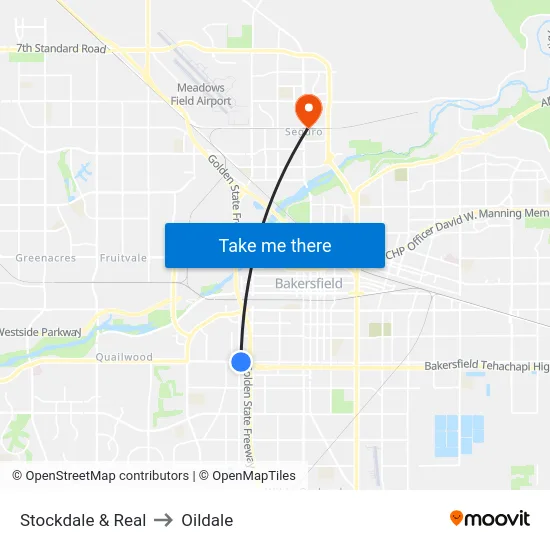 Stockdale & Real to Oildale map