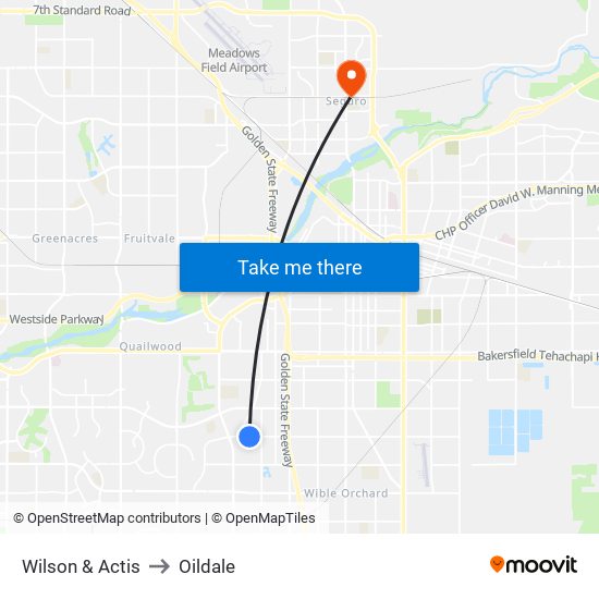 Wilson & Actis to Oildale map