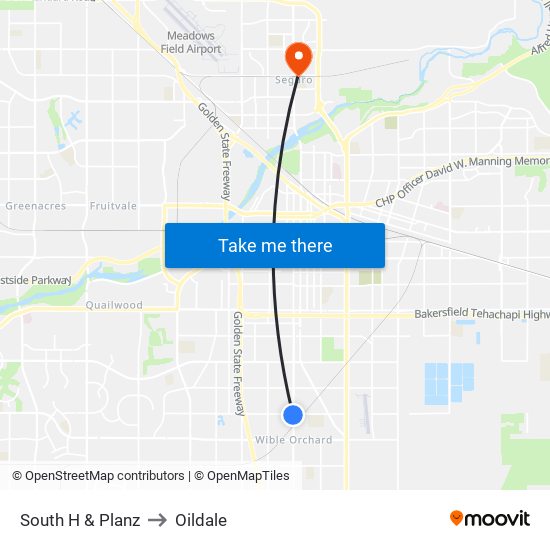 South H & Planz to Oildale map