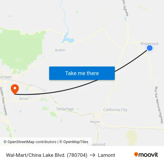 Wal-Mart/China Lake Blvd. (780704) to Lamont map