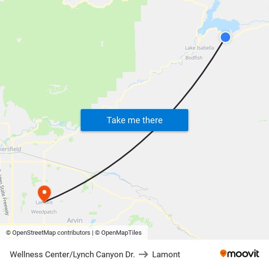 Wellness Center/Lynch Canyon Dr. (768789) to Lamont map