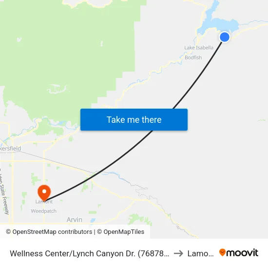 Wellness Center/Lynch Canyon Dr. (768789) to Lamont map