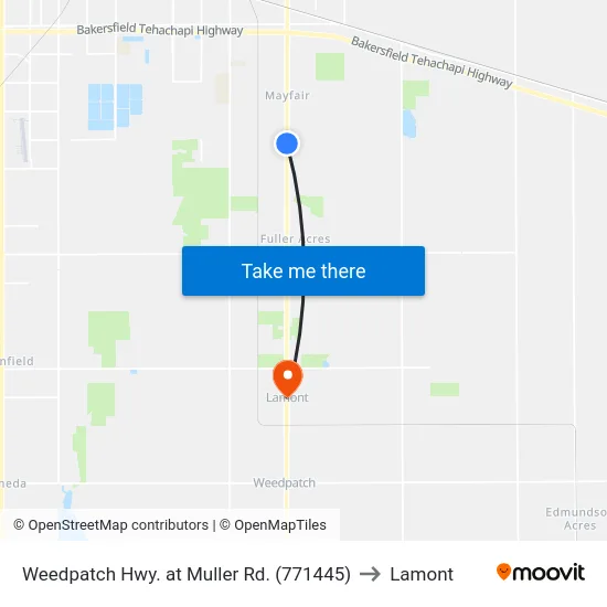 Weedpatch Hwy. at Muller Rd. (771445) to Lamont map