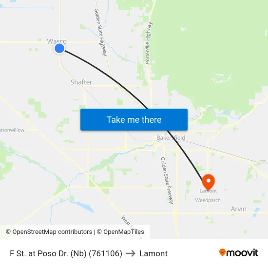 F St. at Poso Dr. (Nb) (761106) to Lamont map