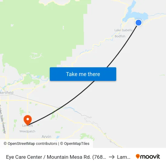 Eye Care Center / Mountain Mesa Rd. (768794) to Lamont map