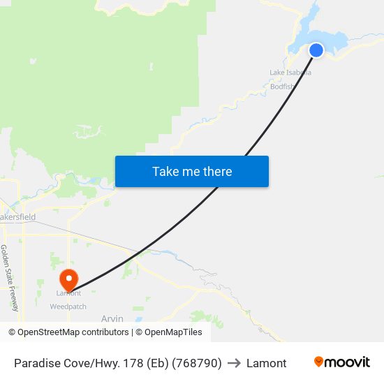 Paradise Cove/Hwy. 178 (Eb) (768790) to Lamont map