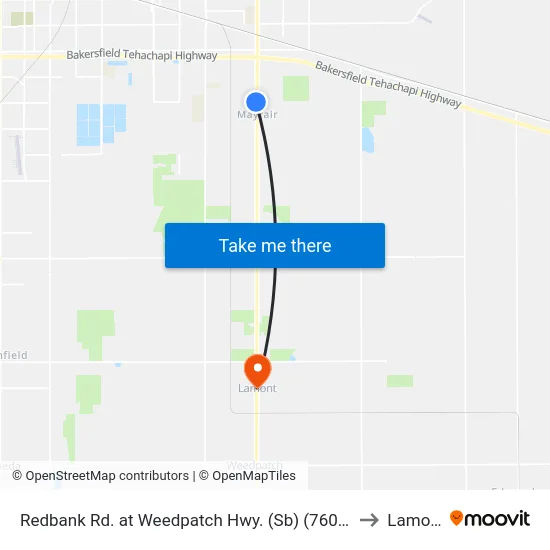 Redbank Rd. at Weedpatch Hwy. (Sb) (760837) to Lamont map
