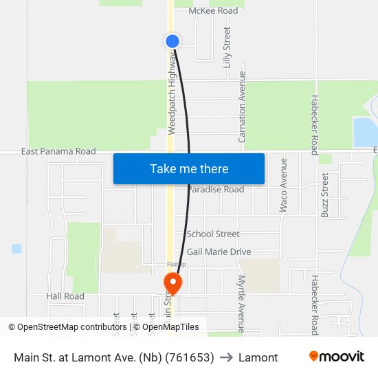 Main St. at Lamont Ave. (Nb) (761653) to Lamont map