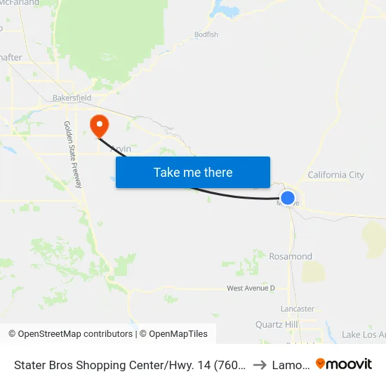 Stater Bros Shopping Center/Hwy. 14 (760882) to Lamont map
