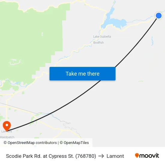 Scodie Park Rd. at Cypress St. (768780) to Lamont map