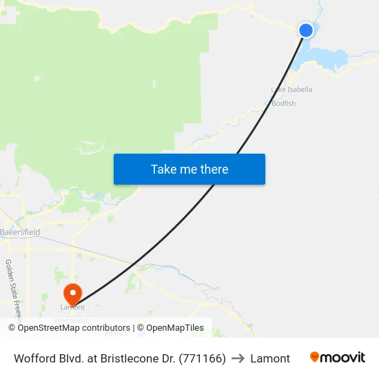 Wofford Blvd. at Bristlecone Dr. (771166) to Lamont map