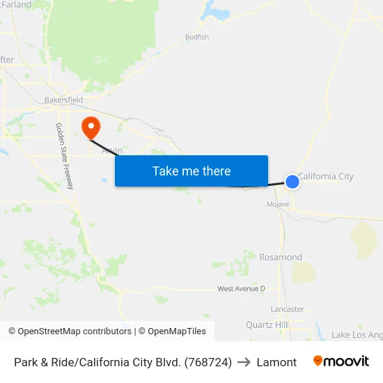 Park & Ride/California City Blvd. (768724) to Lamont map