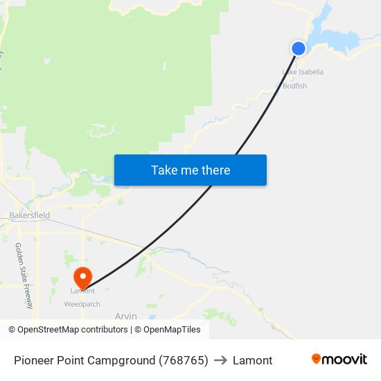 Pioneer Point Campground (768765) to Lamont map