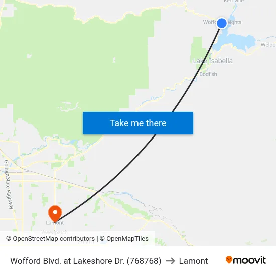 Wofford Blvd. at Lakeshore Dr. (768768) to Lamont map