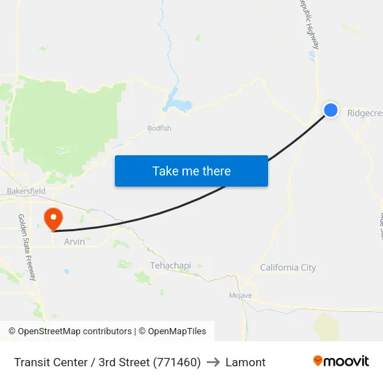 Transit Center/3rd Street (771460) to Lamont map