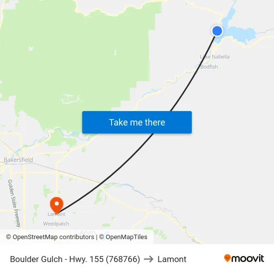 Boulder Gulch/Hwy. 155 (768766) to Lamont map