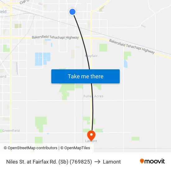 Niles St. at Fairfax Rd. (Sb) (769825) to Lamont map