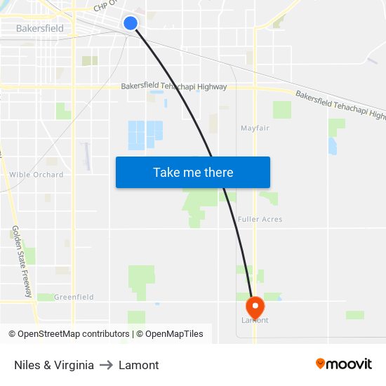 Niles & Virginia to Lamont map