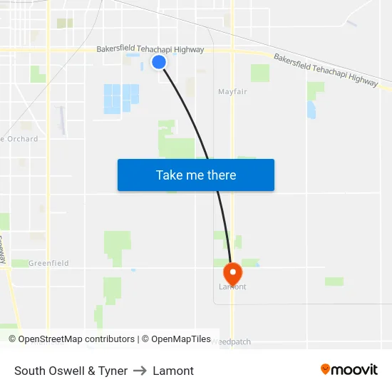 South Oswell & Tyner to Lamont map