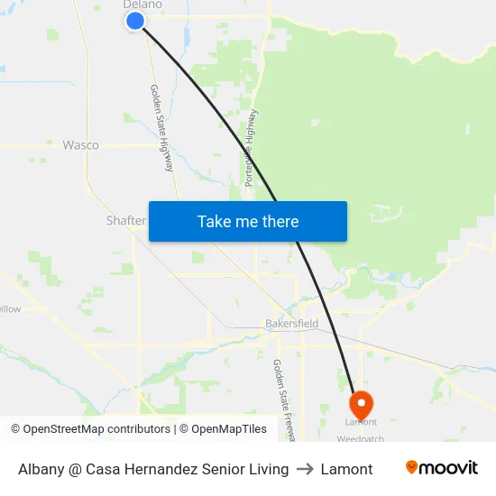 Albany @ Casa Hernandez Senior Living to Lamont map