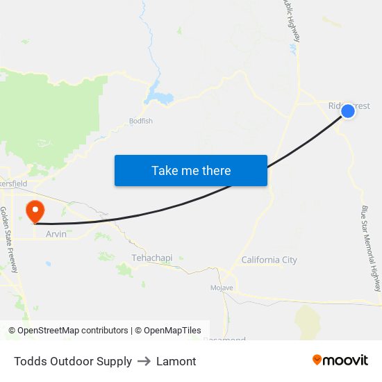 Todds Outdoor Supply to Lamont map