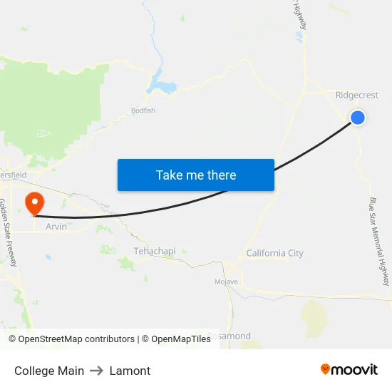 College Main to Lamont map