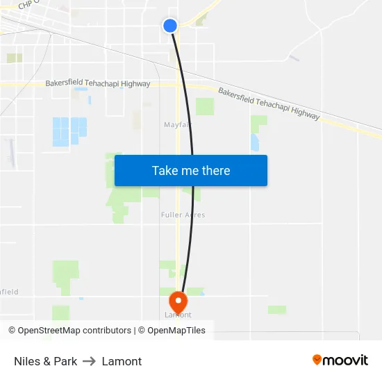 Niles & Park to Lamont map