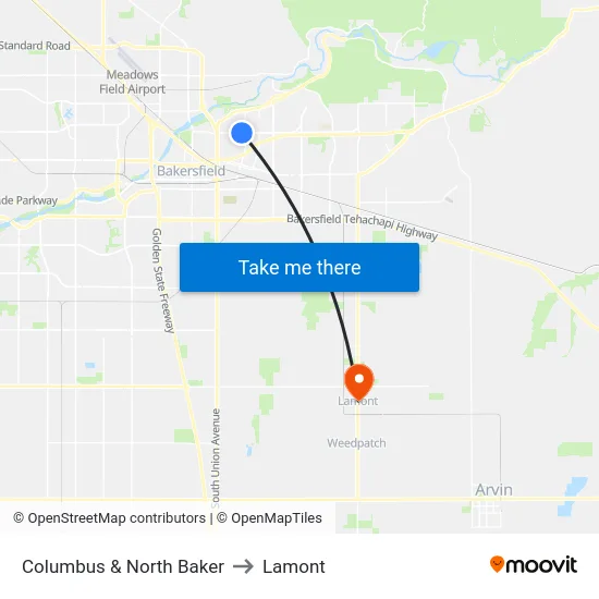Columbus & North Baker to Lamont map