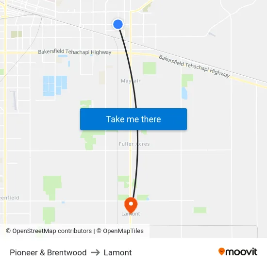 Pioneer & Brentwood to Lamont map